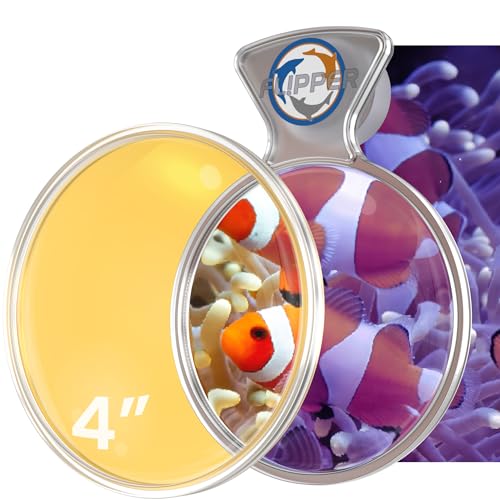 FL!PPER Flipper DeepSee Viewer Transparenter orangefarbener Filteraufsatz für Flipper DeepSee Viewer, 10,2 cm, magnetische Aquarium-Glaslupe für Korallen-Farbkorrektur, Rifffotografie und von FL!PPER