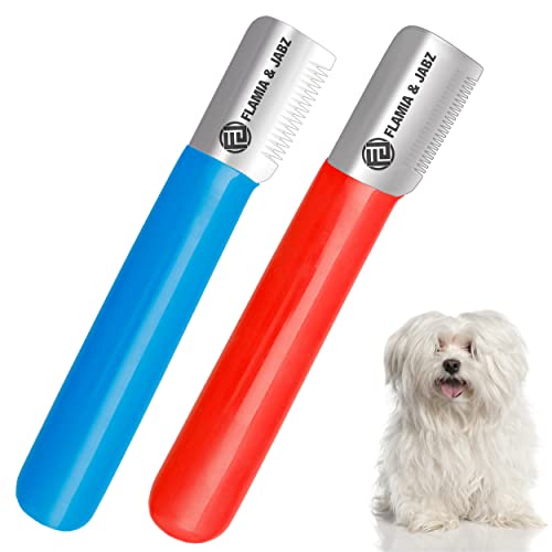 FLAMIA & JABZ Abisoliermesser für Hunde, Rechtshänder, Edelstahl mit Kunststoffgriff, 2 Stück von FLAMIA & JABZ