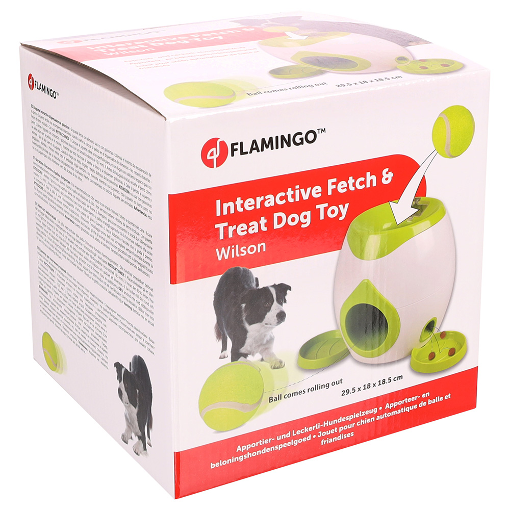 Flamingo Interaktives Spielzeug Fetch & Treat - inkl. Tennisball von FLAMINGO