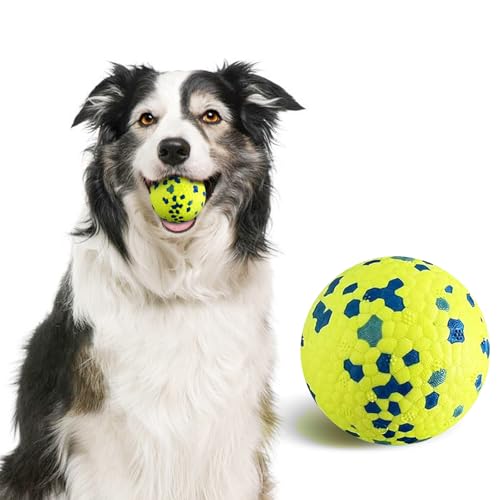 FLARUZIY Hundebälle, Tennisball-Spielzeug für aggressive Kauer, bissfeste Beißbälle für Zahngesundheit, starke und elastische Apportierbälle für große, mittelgroße und kleine Hunde von FLARUZIY