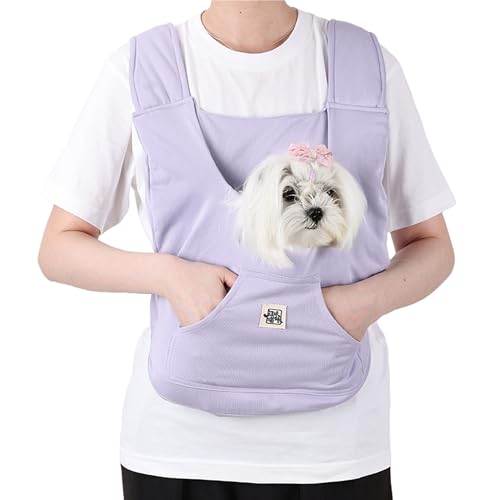 FLAdorepet Haustier-Tragerucksack für extra kleine Hunde, Katzen und Kaninchen, Yorkie-Teetasse, Chihuahua, Vorderhund, Welpen, Rucksack, für Reisen, Wandern, Camping, Violett von FLAdorepet