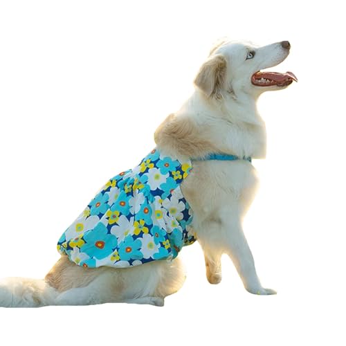 FLAdorepet Prinzessinnenkleid für große Hunde, Blumenmuster, Hochzeit, Geburtstag, Urlaub, Kleid für mittelgroße und große Hunde, Mädchen, Frühlingssommer, Hundekleidung für Bulldogge, Labrador, von FLAdorepet