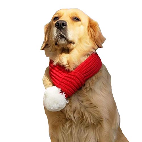 Weihnachtsmann-Schal für kleine bis große Hunde, Haustier-Urlaubsparty-Kostüm, Hundezubehör (XL, Rot) von FLAdorepet