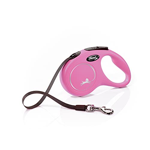 flexi® Classic S Gurt 5 m pink, Roll-Leine für Hunde bis 15 kg von flexi