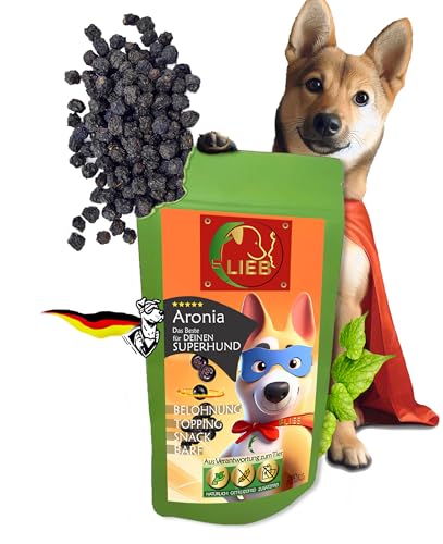 100% Aronia stärkt die tägliche Abwährkraft für Hunde, auch für Haut, DARM, EXTREM Vitaminreich für Training • Snack • Barf • Vitalität und Gesundheit, Natürliche glutenfreie Hundeleckerchen von FLIEB