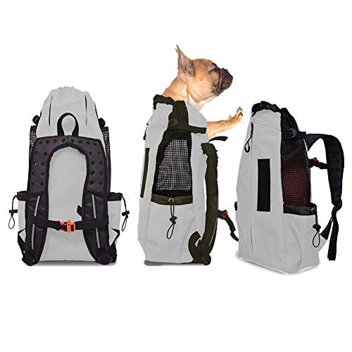 FLKENNEL Atmungsaktive Rucksack für Hund und Katze,Faltbarer Tragetasche für Haustier,Reisetasche für Outdoor Wandern Camping,Grau,S von FLKENNEL