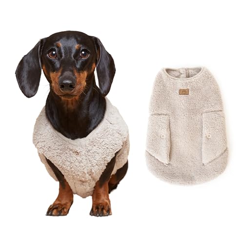 FLOT Flauschige Fleece-Weste für Hunde, warm, bequem, Premium-Materialien, maßgeschneiderte Passform, entworfen und hergestellt in Korea, Größe L von FLOT