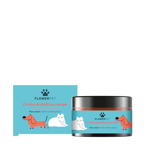 FLOWER PET, Pfotenschutzcreme für Hunde und Katzen, schützt die Fingerspitzen vor kalten und heißen Oberflächen, feuchtigkeitsspendende Wirkung, mit Hanfextrakten, Sheabutter, Olivenöl und von FLOWER PET