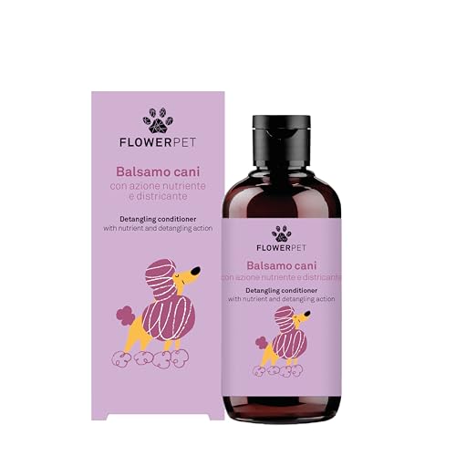 Flower Pet, Balsam für Hunde, zur Verbesserung der Kämmbarkeit und des Glanzes, entwirrend und pflegend, mit Extrakten aus Hanf, Hafer, Leinöl und Jojobaöl, 200 ml von FLOWER PET