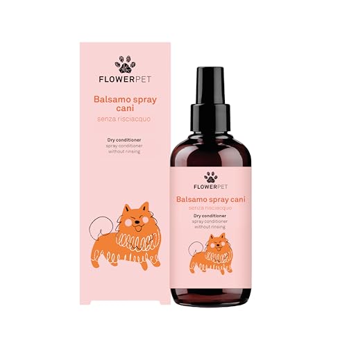 Flower Pet, Conditioner Spray für Hunde, Konzentrat, ohne Ausspülen, entwirrend, ideal für weiches und glänzendes Haar, mit Extrakten aus Hanf, Hafer und Guar, 200 ml von FLOWER PET