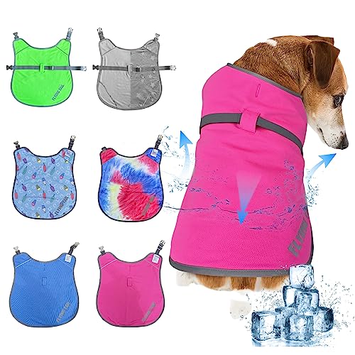 FLYING TAIL Hundemantel, leicht zu tragen, dünne Polsterung, Feuchtigkeit einweichen, Herbstsaison, Hundemantel, hält trocken und warm, dünne Jacke, mit Loch für Hundegeschirr (L, Rose) von FLYING TAIL