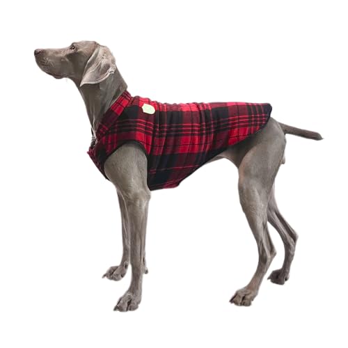 Flying Tail Hunde-Wintermantel mit Wärmespeicherung, wendbar, wasserdicht, mit reflektierendem Logo, im Dunkeln leuchtendes Etikett und Loch für die Leine für Größe XXS – 5XL (XXS, Rot und Schwarz) von FLYING TAIL