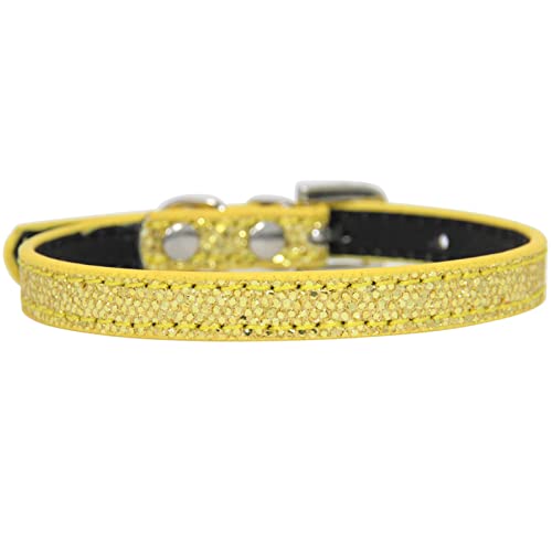 Glänzendes Diamant-Strass-Geschirr, Katzenhalsband, Welpen, Baby, Hund, Katzenhalsband, Lederriemen, Kätzchenzubehör, Welpenhalsband (Color : Gold 2, Size : M) von FNSK