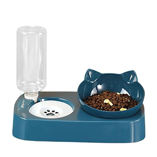 Hund Wasser- und Futternapf Set | Doppel Hund Katze Näpfe Wasser und Futternapf Set - Automatischer Futternapf Hund Katze Futternapf mit Wasserspender Pet Bowl Set für Katzen und Hunde Lear-au von FOCCAR