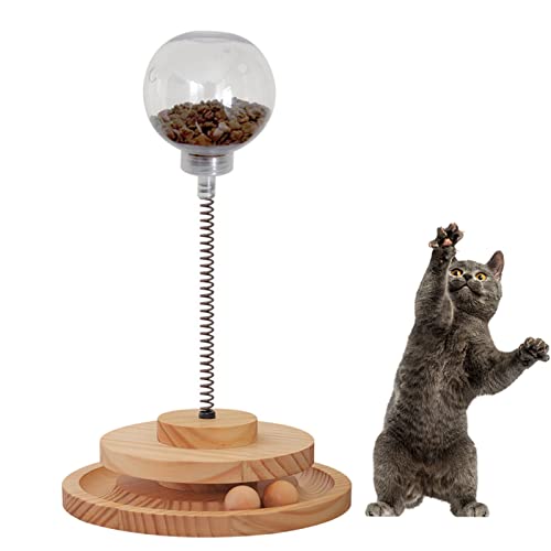 FOCCAR Iq Leckerli-Ball für Katzen, mit Feder, Leckerli-Ball, Interaktives Haustier-Futterspielzeug, zum Befüllen mit Futter und Leckereien, ideal für Portionskontrolle und schnelle Esser. Lear-au von FOCCAR