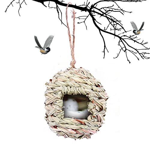 Kolibri - Handgewebtes Kugelförmiges Vogelnest für draußen Hunging - Handgewebtes Kugelform Kolibri-Nest Finkenvogelhaus für Garten Outdoor Heimdekoration Lear-au von FOCCAR