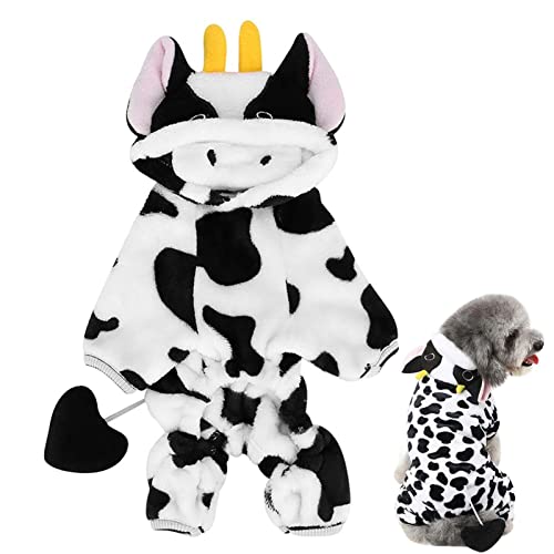 Kuh Hund Kostüm, Kühe Haustier Hund Kleidung für kleine Rassen Hunde, Fleece Winter Pyjama Mantel Overall für Welpen Kleine Mittlere Hunde Lear-au von FOCCAR