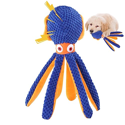 Octopus Quietschendes Hundespielzeug, Haustier, Katze, Hund, Plüsch, atmungsaktiv, interaktives Spielzeug, Kauspielzeug, Hundebegleiter für mittelgroße und kleine Welpen, Katzen, Haustiere, Hunde von FOCCAR