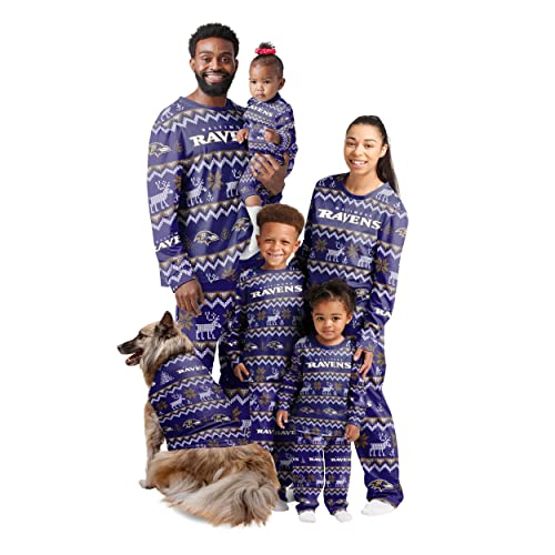 FOCO Pet's NFL Team Matching Set Family Pajamas, Holiday Ugly Pattern, Dog/X-Small von FOCO