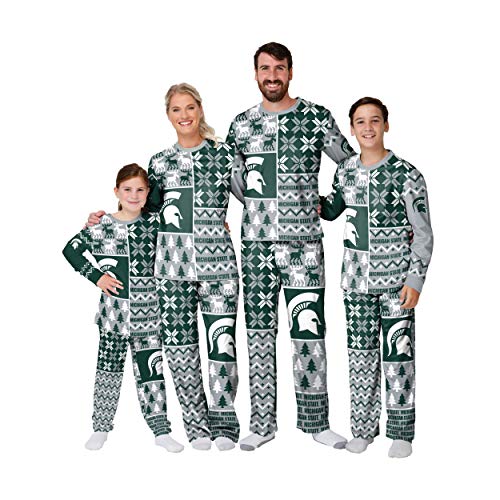 Michigan State Spartans NCAA Busy Block Family Holiday Pajamas – Herren – XL von FOCO