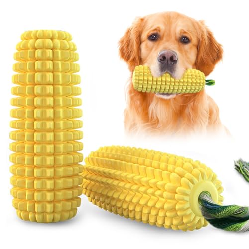 FOGARI Kauspielzeug für Hunde, Maiskolben-Kauspielzeug, interaktives Hundespielzeug zum Zahnen, unzerstörbar, langlebig, quietschend, kleines, mittleres und großes Hundekauspielzeug für alle Rassen von FOGARI