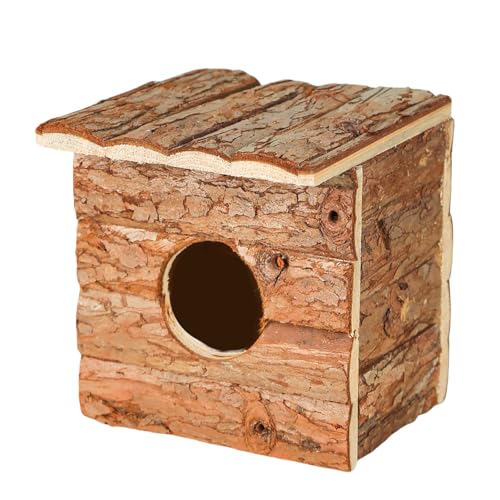 FOLODA Kleine Tierverstecke Hütte Holz Schutzhaus Kratzfest Hamsterkäfig Spielhaus Eichhörnchen Käfigzubehör Möbel von FOLODA