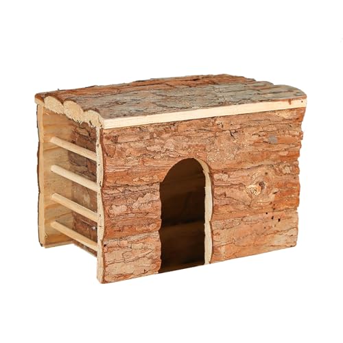 FOLODA Kleine Tierverstecke Hütte Holz Schutzhaus Kratzfest Hamsterkäfig Spielhaus Eichhörnchen Käfigzubehör Möbel von FOLODA