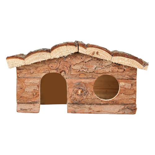 FOLODA Kleine Tierverstecke Hütte Holz Schutzhaus Kratzfest Hamsterkäfig Spielhaus Eichhörnchen Käfigzubehör Möbel von FOLODA