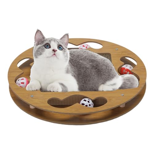 Lovely Cats Scratching Teasing Toy With Ball Indoor Floor Exercise Play Funny Toy Cats Exercise Multifunctional Track Cats Scratching Toy von FOLODA