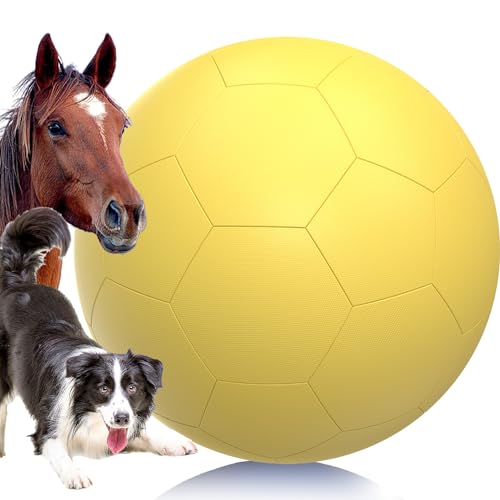 FOMAOGO Herding Ball für Hundespielzeug, 45,7 cm, Collie-Ball für Blue Heelers, australischer Schäfer-Rinder, großer Ball für Hunde, Hundehüttenball für Pferde, Hundespielzeug, Geschenke, Gelb von FOMAOGO