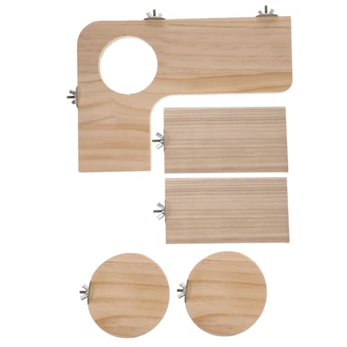 FOMIYES Pet Playtime Essential 5-teiliges Kletterbrett-Set für Eichhörnchen Chinchillas und Papageien Sprungbrett Aus Holz Unterhaltsamer Sprungständer für Zu Hause Stilvoller Look von FOMIYES