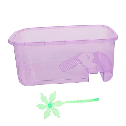 FOMIYES 1 Set-Box Schildkrötenbecken Kleiner Panzer Grillenhalter Für Reptilien 1-gallonen-Tank Eidechsenbecken Frosch Terrarium Reise-Aquarium Reisen Kleine Schlange Plastik Violett Stock von FOMIYES