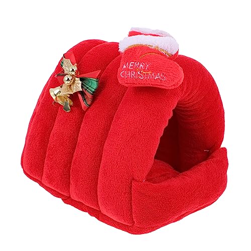 FOMIYES Haustierbett Hamster Warmes Bett Weihnachtsthema Nest Zartes für Kleintiere von FOMIYES