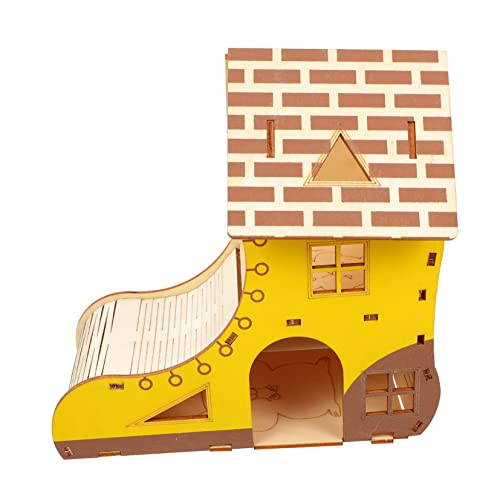 FOMIYES 1stk Hamstervilla Hamsterspielplatz Natürliches Haustierlebensraumhaus Kleintier Klettern Hamster Holz Leiter Eichhörnchen Spielhaus Hölzern Kleines Haustier Goldener Bär von FOMIYES