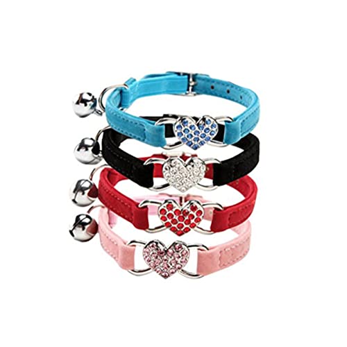 FOMIYES 1Stk Katzenkette aus Strass winziger Kragen Katzenhalsbänder für Mädchen Gothic-Halskette kleine Hundehalsbänder Halsband für Welpen verstellbares Katzenhalsband Liebe Gummiband von FOMIYES