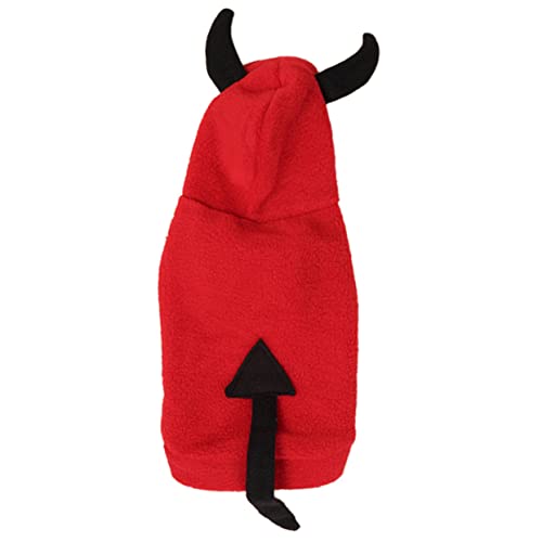 FOMIYES 1stk Verwandlungskostüm Für Haustiere Hund Halloween-Kleidung Winterkleidung Für Haustiere Hund Teufel Kostüm Hundemantel -Hoodie Warmes Haustierkostüm -Hund Dämon Rot von FOMIYES