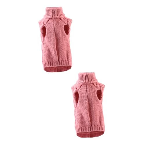 FOMIYES 2 STK Haustier-Pullover Warmer Haustierpullover Winter Hals Pullover Welpen-Outfits Kleiner Hundepullover Haustierzubehör Winter-Haustier-Outfits warm halten Kleidung Mantel Garn von FOMIYES