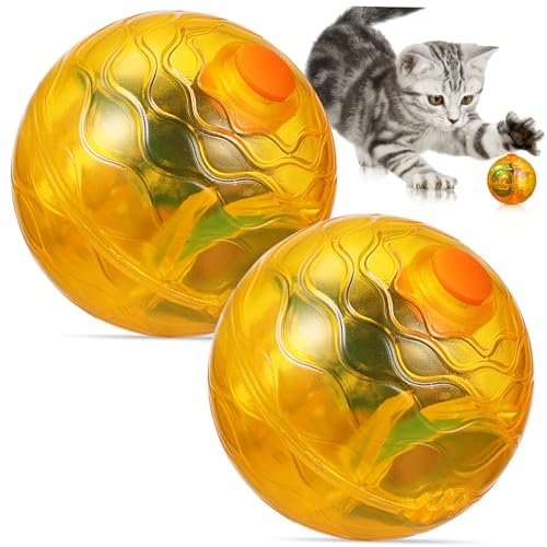 FOMIYES 2 STK Rollender Blitzball Geführte Katzenbälle Springender Ball Katze Bewegungsaktiviertes Ballspielzeug Katze Leuchtet Kugel Katze Läuft Ball 1 Katzenspielzeug Lustige Katze von FOMIYES