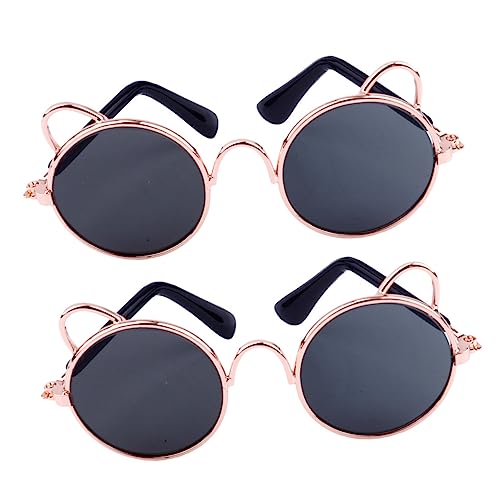 FOMIYES 2st Pet Party Dekoration Sonnenbrille Sonnenbrille Persönlichkeit Lustig Lustiges Haustierzubehör Brille Maskerade Haustier Verkleiden Schnapsgläser Prinzessin Metall Die Katze von FOMIYES