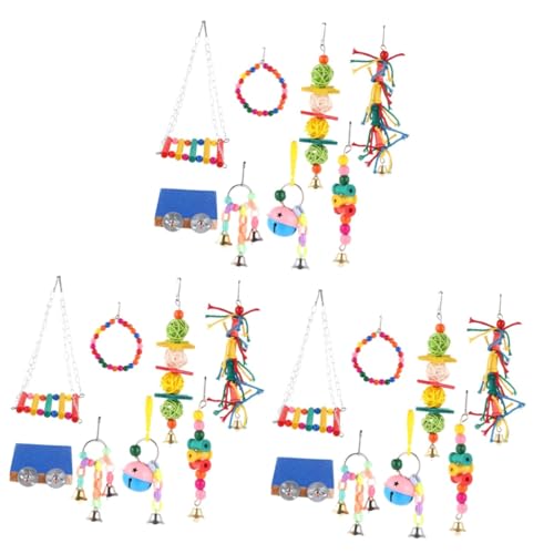 FOMIYES 24 Pcs Bunte Vogel Papagei Schaukel Papagei Schaukel Kauen Für Sittiche Conure Nymphensittich Vogel Spielzeug Set Haustier Vogel Käfig Spielzeug von FOMIYES