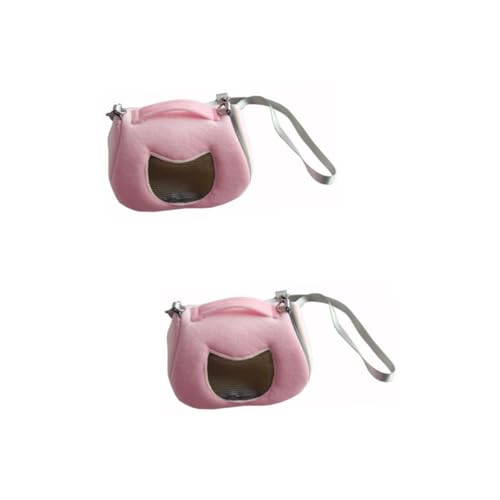 FOMIYES 2st Reiserucksack Haustierzubehör Handtasche Reisetasche Die Einkaufstasche Transportbox Für Haustiere Tragetasche Für Kleine Haustiere Reisen Rosa Kleiner Hamster von FOMIYES