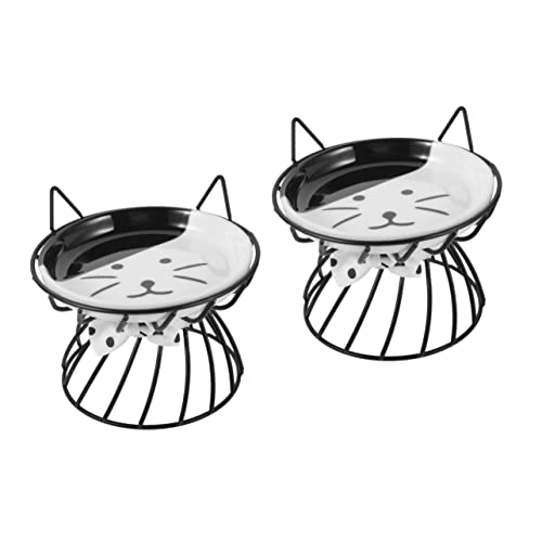 FOMIYES 2St Katzennapf mit hohem Hals Futternapf für Katzen Katzenfutterspender aus Porzellan Katzennäpfe erhöhte näpfe für Katzen erhöhter Katzennapf aus Keramik gewidmet Fressnapf Eisen von FOMIYES