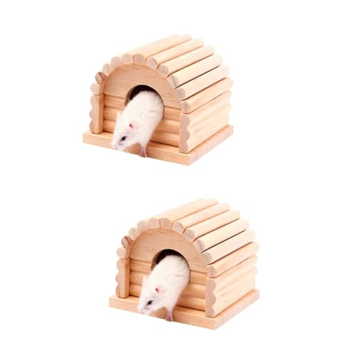 FOMIYES 2St hamsterbett hamsterkäfig zubehör Hamster zubehör für den käfig Hamster versteck Hamsterkäfigzubehör Hamsterversteck hölzern Hamsterhaus Hamsterbedarf Spielzeug Bambus von FOMIYES