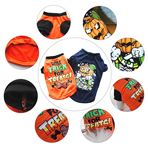 FOMIYES 2st Halloween-haustierhundet-Shirt Hundekürbiskostü Hunde-Hoodie Pullover-Shirt Halloween-haustierversorgung Hundeshirt Halloween Kleider Partybedarf Polyester Baumwolle Hündchen von FOMIYES