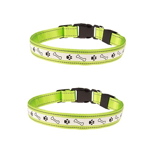 FOMIYES 2st Halsketten Hundehalsband Blinkendes Haustierhalsband Haustier Geführte Halskette Hund Beleuchtete Halskette Beleuchteter Kragen Led-haustierhalsband Rundhals Knochen von FOMIYES