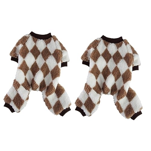 FOMIYES 2st Kleidung Für Haustiere Welpen-Strampler-Pyjama Kostüm Hundekleidung Für Den Winter Hund-Overall-Shirt Hundebekleidung Für Den Winter Winterkleidung Mantel Polyester Zu Hause von FOMIYES