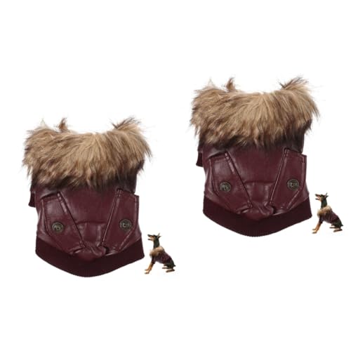 FOMIYES 2st Warme Hundejacke Rotes Kostüm Cosplay-Outfits Wasserfeste Jacke Hundepullover Warmhaltende Hundebekleidung Warmes Welpenkostüm Cosplay-Kleidung Für Haustiere Haustierzubehör von FOMIYES