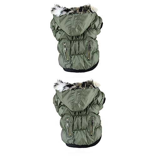 FOMIYES 2st Welpen-Outfits Hundewintermantel Hoodiejacke Winterkleidung Warme Hundejacke Für Klein Hoodie Mit Reißverschluss Hundepullover Für Kleine Hunde Haustier Leopardenmuster von FOMIYES