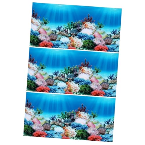 FOMIYES 3 STK Aquariumhintergrund 75-gallonen-Tank Glasdekor Aquarienhintergrund 20 Gallonen 10-gallonen-Aquarium Aufkleber Für Aquarien Dekoration Fisch Wandaufkleber 3D Dreidimensional von FOMIYES