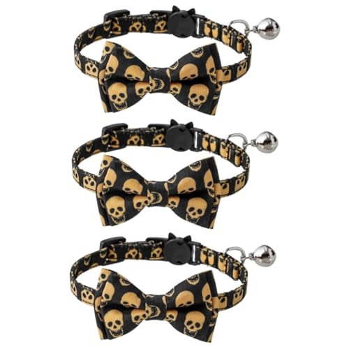 FOMIYES 3 STK Halloween-Kragen Statement Kette Skelett Kostüm Schleife Halskette Junge Krawatten Leckschutzkragen Fliege Für Jungen Kürbis Baumwolle Polyester Haustier von FOMIYES